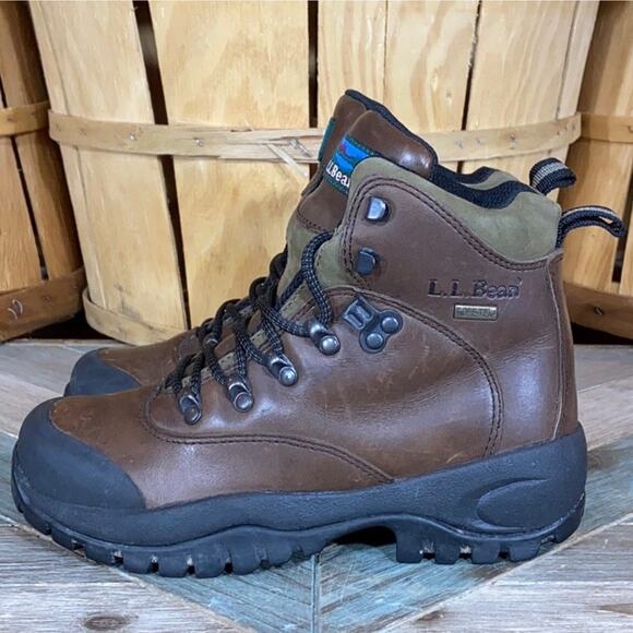 L.L. Bean Cresta Brown Leather Goretex Waterproof Trail Hiking Boot Women Size 5 - Picture 2 of 12